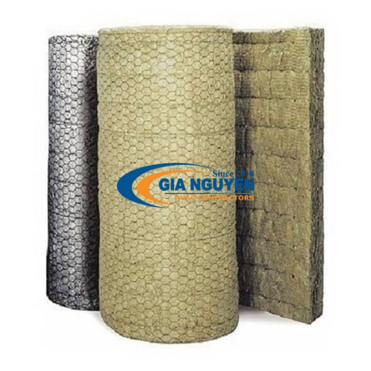 Bông cách nhiệt cuộn lưới kẽm và dán bạc Dragon Rockwool